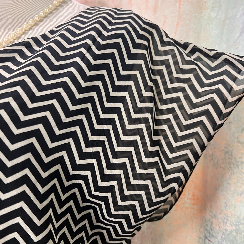 Tacera Stylish Zigzag Pattern Plus Size Chiffon D… - image 4